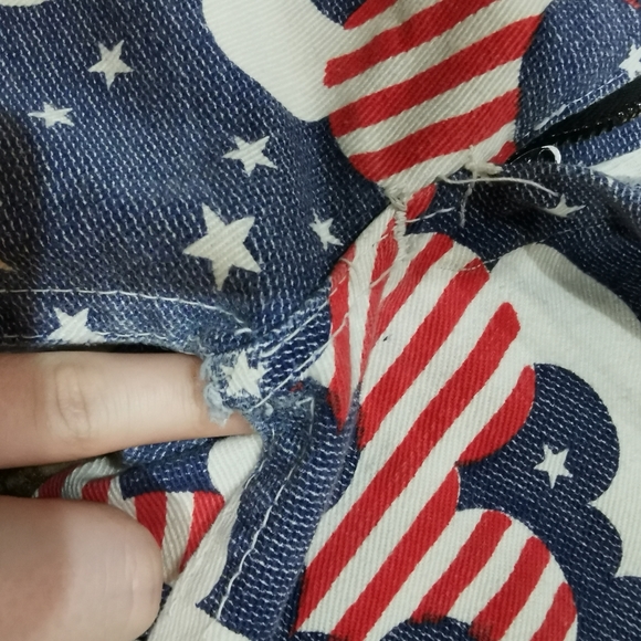 RARE Vintage American Flag Novelty Print Jeans 70s 1970 Americana - Picture 7 of 8